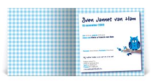 geboortekaart illustratie vogels uil