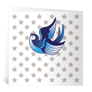 geboortekaartje bas tattoo vogel banner
