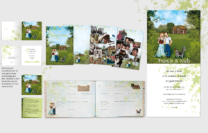 trouwkaart portretillustratie