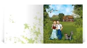 trouwkaart portretillustratie