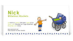 geboortekaart portretillustratie