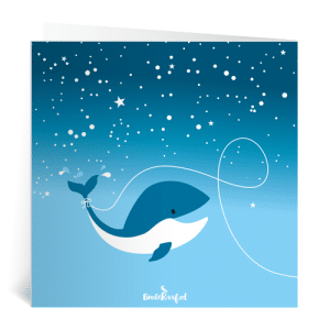 geboortekaartje noud raket piraat maan astronaut dinosaurus illustratie walvis