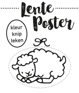 Pasen_lente_poster kleurplaat knutselplaat pasen lente