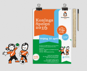 poster illustraties koningsspelen valkenswaard