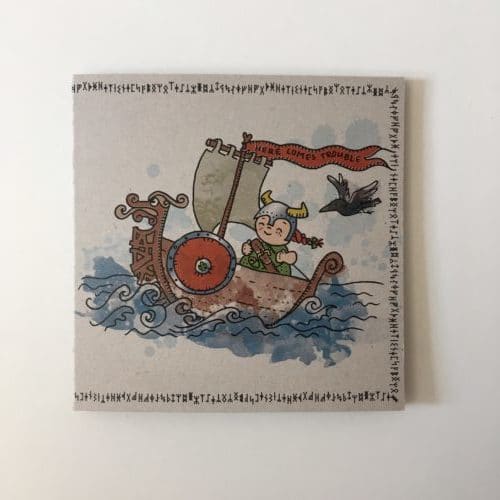 geboortekaartje illustratie viking