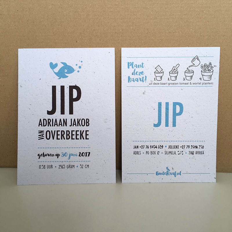 geboortekaart groeikaart pergamijn envelop sluitsticker baby jongen