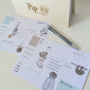 Persoonlijk houten kraamboek voor Pip