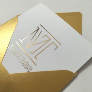 trouwkaart goudfolie