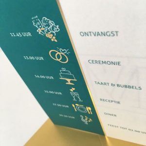 trouwkaart goudfolie