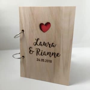 houten gastenboek persoonlijk webshop