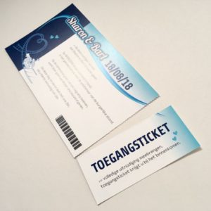 trouwkaart pretparkticket toegangsticket afscheurstrook ticket uitnodiging