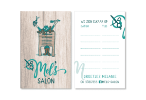 logo visitekaartje afsprakenkaartje mel's salon