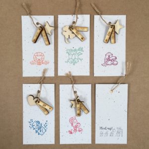 kraambedankjes groeikaart bedankje tweeling aap leeuw sterrenbeeld horoscoop