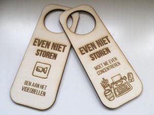 houten niet storen deurhanger