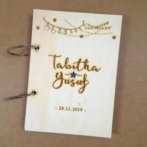 houten gastenboek kaft