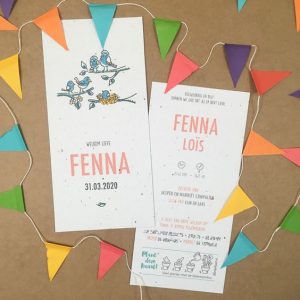 geboortekaartje fenna groeipapier
