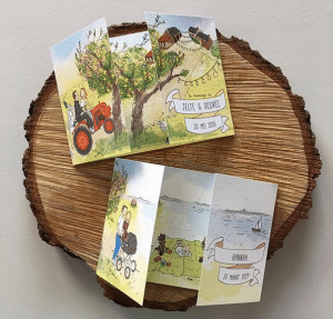 trouwkaart portretillustratie