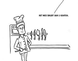 illustratie strip keukenmessen